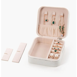 2 Pcs Travel Jewelry Case, Mini Portable Jewelry Travel Boxes, Small Jewelry Organizer for Rings, Earrings, Pendants, Watches, Necklaces, Lipsticks Organizer Storage Holder Case