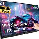 Prechen 27 Inch 2K QHD 100Hz Touchscreen Monitor 10 Point Multi Touch IPS Portable Display, 2560x1440 USB-C HDMI Laptop Monitor with Adjustable Stand & Speakers