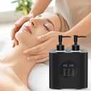 Lotion Warmer, Yofuly Massage Oil Warmer for Massage Therapy, Electric Massage Oil Heater with Four Oil Bottles, Portable Cream Warmer Heated Dispenser for Spa, Salon and Home Use, Matt Black