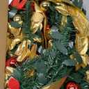JOYHALO Pre Decorated Pop Up Christmas Tree 7ft with 200 Warm White and Multicolor Lights, Easy Setup Artificial Folding Pre Lit Tinsel Christmas Tree, Collapsible Xmas Tree for Holiday Party Golden