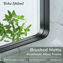 TokeShimi 42x36 Black Bathroom Mirror for Wall Vanity Mirror with Brushed Metal Frame Non-Rusting Aluminum Alloy for Modern Farmhouse Bedroom Living Room Decor (Horizontal/Vertical)
