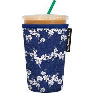 Sok It JavaSok Iced Coffee & Cold Soda Insulated Neoprene Cup Sleeve (Reyn Spooner 50th State Flower, Medium: 22-28oz)