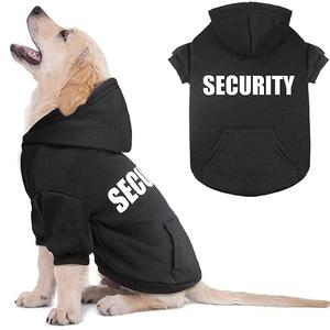 Dog Sweaters for Small Dogs Security Sweater Soft Brushed Fleece Pet Clothes Dog Hoodie Sweatshirt with Pocke t(XS, Black)