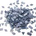 Lanyani Stained Glass Tiles for Mosaic, 200 Pieces Bulk Glass Mosaic Tile for Craft,Charcoal Grey