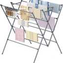 HOMIDEC Drying Rack Clothing,Large 12 Drying Poles with Sock Clips Clothes Drying Rack,Foldable Portable Laundry Drying Rack for Air Drying Clothing,Towels,Delicate Eac,Indoor Outdoor Use.Silver