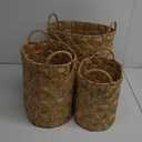 Oval Water Hyacinth Basket 3Pcs