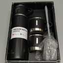 Stainless Steel Thermo 500ml/16.9oz Vacuum Insulated Bottle with Cup for Coffee Hot drink and Cold drink water flask.(Black,Set)