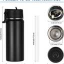 Volhoply 16oz Insulated Kids Water Bottle with Straw, Mix, 