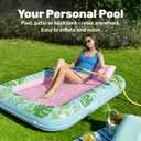 SLOOSH Inflatable Tanning Pool Lounger Float, 70" x 46" Pool Floats Adult with Pillow, 4 in 1 Suntan Tub Raft Floatie,Sunbathing Bed Lounge for Water Blow Up Kids Ball Pit Party Gifts, L-Cyan Pink, Large