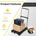 LEADALLWAY Heavy Duty Folding Platform Hand Truck with 3 Height Adjustments,Plug & Play Casters, Non-Slip Surface Multi-Functional Dolly for Furniture Moving and Storage, 300 lbs Capacity