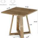 LITTLE TREE 31.5" Dining Table, Square Dining Table for 2/4, Wooden Kitchen Table, Modern Small Dinner Table for Small Space, Apartment, Dining Room, Kitchen, Living Room Natural (No Stool), 31.50" W x 31.10" D x 29.53" H