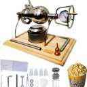 Retro Stainless Steel Popcorn Machine - High Pressure Popcorn Maker & Rice Puff Maker for Home Parties (520ml)