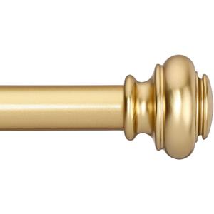 SIMEWIN Heavy Duty Curtain Rods, 1 Inch Gold, 28 to 48 Inches, Adjustable, Wall Mounted, Metal, Glossy Gold Finish, Classic Finials