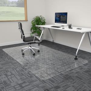 Extra Large Office Chair Mat for Carpet, 46" x 96" Clear Desk Chair Mat for Low Pile Carpeted Floors- Easy Glide Plastic Floor Mat for Office Chair on Carpet