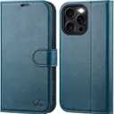 OCASE Compatible with iPhone 16 Pro Wallet Case, PU Leather Flip Folio Case with Card Holders RFID Blocking Kickstand [Shockproof TPU Inner Shell] Phone Cover 6.3 Inch 2024, Peacock Blue