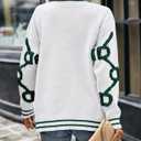 PRETTYGARDEN Women's Spring Fall Chunky Knit Cardigan Sweaters Casual Open Front Button Up Winter Coats Outerwear (White, XL)