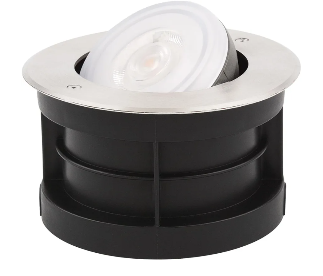 Angle-Adjustable Led Inground Light for Gardens-Outdoor LED Well Lights,Landscape Pathway In-Ground Lighting Fixtures,Buried lamp,Low Voltage,IP65, Stainless Steel (48 Watts)