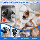 Breathable Mesh Dog Cone Collar with Soft Liner for Surgery, Elizabethan Recovery Alternative to Stop Licking,Pet Neck Collar for Large Medium Small Breeds(White,5)