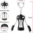 KORCCI Wine Opener, Wine Bottle Opener, Zinc Alloy Wing Corkscrew Heavy Duty, Cork Screw Beer Opener for Bartenders, Multifunctional Bottle Opener for Home Kitchen, Restaurant, Bar, Waiters (Black)