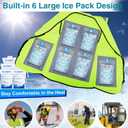 Cooling Vest with 20Pcs Ice Packs - Cool Safety Vest for Men Women Ice Cooling Vest for Hot Weather Work (Green, XL)