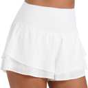 Sunzel Women's Tennis Shorts, High Waisted Flowy 2-in-1 with Pockets (XL)