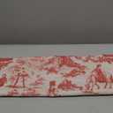 DriftAway Toile Linen Lined Valance Double Layer Thermal Room Darkening Blackout Window Valance Curtain for Kitchen Bathroom Farmhouse French Country Vintage Printed Pattern Single 52 x 18 Inch Red