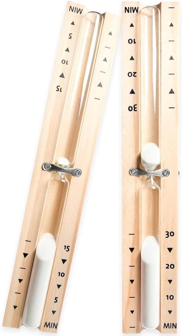 2Pc Sauna Sand Timer - 15 Minute & 30 Minute Timer Sauna Accessories, Choose Your Sand Color