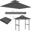Grill Gazebo Replacement Top, 5 * 8 Outdoor BBQ Top Cover, Double Layer BBQ Gazebo Top Canopy for Model #L-GG001PST-F(Dark Gray)