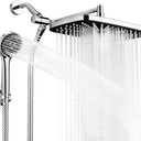 Seacity Wide Rain Shower Head With 5 Modes Handheld Showerheads, High Pressure Showerhead Combo with Extension Arm for Bathroom Accessories, Adjustable Shower Head with AntiClog Nozzles (Chrome)