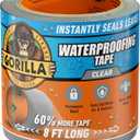 Gorilla Waterproof Patch & Seal Tape, Clear Tape, 4" x 8' (Pack of 1) - Permanent Weather Resistant Seal for Leaks and Repairs