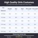 Black Costume Dress for Girls Cosplay Outfits Kids Halloween Party Dress with Accessories Family Party Dress (5-6 Years)