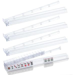 Mahjong All-in-One Tile Rack & Pusher, Clear Acrylic Mahjong Rack and Pusher Combo, Modern American Mahjong Tile Racks, Set of 4, White