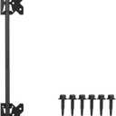 36" Heavy Duty Cane Bolt Gate Drop Rod Gate Drop Pin Upgraded Lockable Drop Bolt for Gate Safe, Solid Steel Gate Hardware Holding Wooden Vinyl Metal Fence Gates with Black Finish