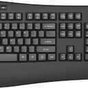 Wireless Keyboard Mouse Combo, EDJO 2.4G Full-Sized Ergonomic Keyboard with Comfortable Palm Rest and Optical Wireless Mouse for Windows, Mac OS PC/Desktops/Laptops (Grey)