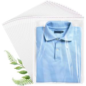 Cellophane Bags, 70 Pcs Resealable Clear Poly Bags for Clothes, Shirt Bag, Decorative Wrappers, Party Favors & Artwork(12x16)