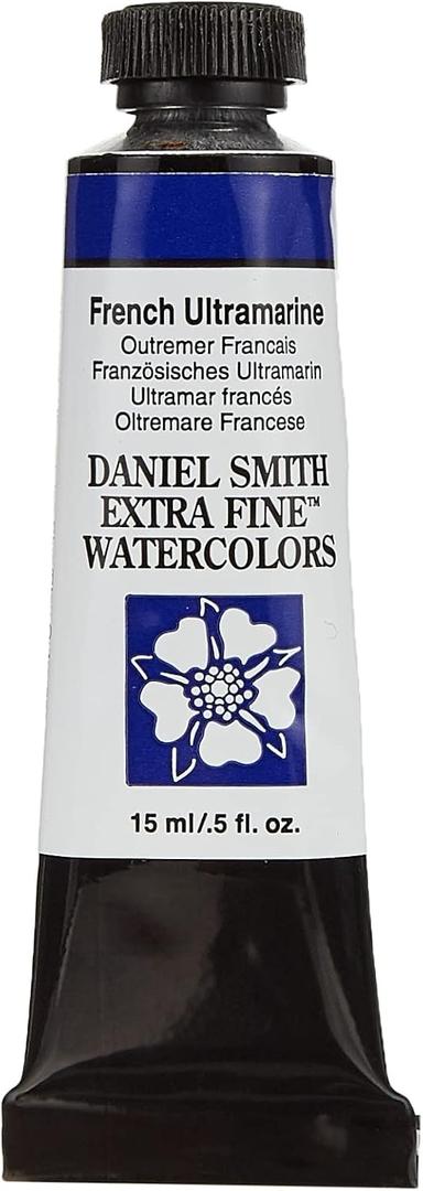 Daniel Smith Extra Fine Watercolor 15ml Paint Tube, French Ultramarine (284600034), 0.5 Fl Oz (Pack of 1)