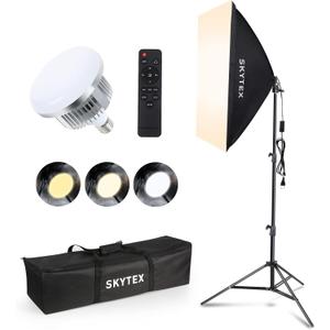 Skytex Softbox Lighting Kit 1Pack 20x28in Soft Box | 85W 2700-6400K E27 LED Bulb Continuous Photography Lighting, Photo Studio Lights Equipment for Camera Shooting, Video Recording