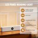 Flat Book Light for Reading, Rechargeable Transparent smart led Reading Light for Book Flat, Three-Color Adjustable with Timer, for Nighttime Bedside Reading, Travel, Study (White)