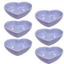 Light Purple 6 pcs Heart Shaped Porcelain Soy Sauce Dish Ceramic Dip Dipping Bowls 1.65 oz for Dinner Baking BBQ and Cooking