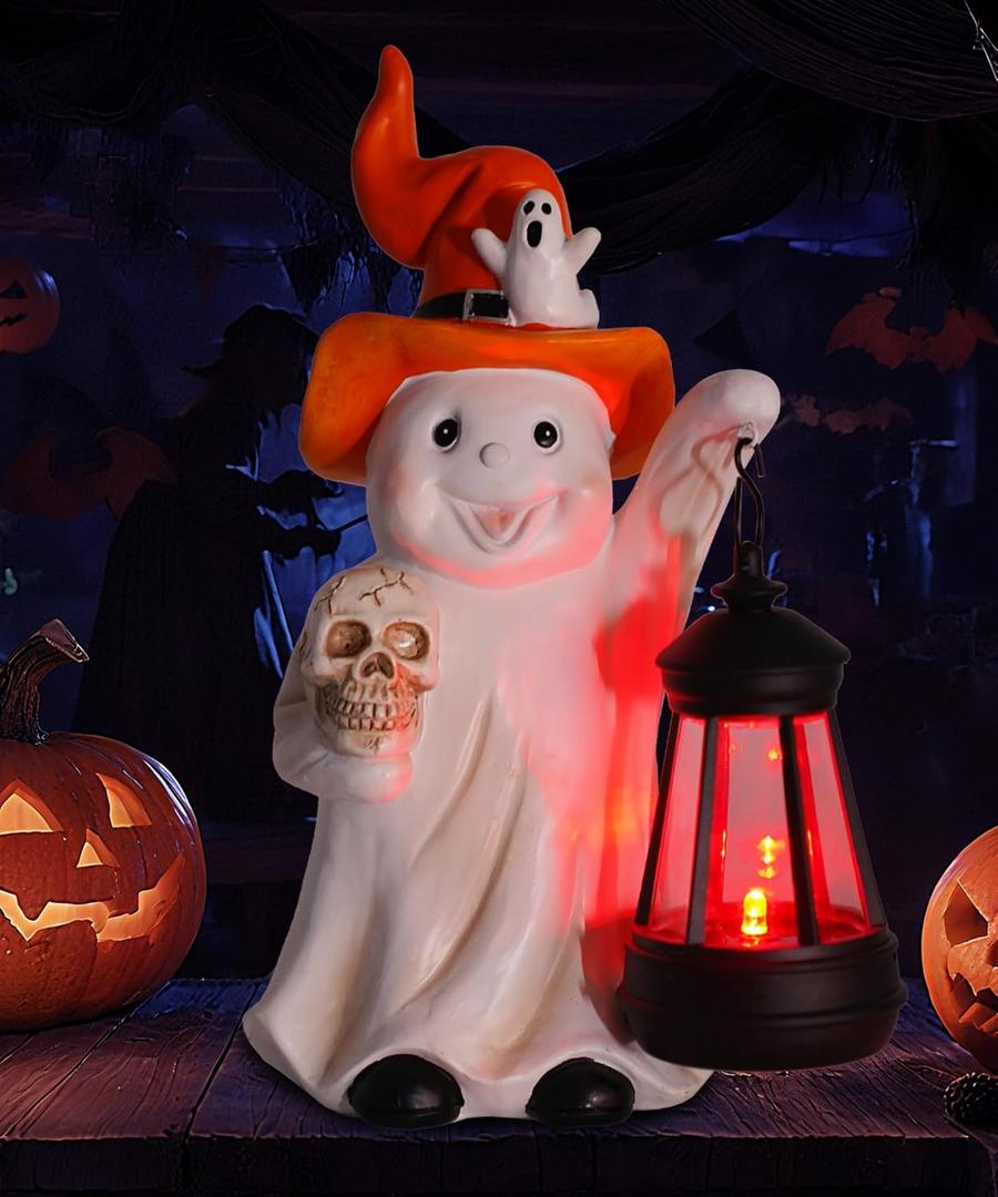 Nacome Halloween Cute Ghost with Solar Lantern: Scary Figurine Spooky Decoration for Garden Outdoor, Holiday, Party, Indoor, Office,Dinner Table - Adorable Gift Ideal Choice Nacome Halloween Cute Ghost with Solar Lantern: Scary Figurine Spooky Decoration for Garden Outdoor, Holiday, Party, Indoor, Office,Dinner Table - Adorable Gift Ideal Choice