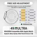Stainless Steel Band and Case Compatible With Apple Watch Iwatch Ultra Series 11 10 9 8 7 6 5 4 3 2 1 SE 49mm 45mm 46mm 44mm 42mm 41mm 40mm 38mm,Men Women Classic Classy Metal Business