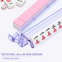 Mahjong Racks with Pushers 4PCS Set Majiang Tile Holder Acrylic Mahjong Racks Accessories and Gifts, Standard