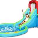 Action Air Inflatable Waterslide, Bounce House with Slide for Wet and Dry, Kids Backyard Waterpark for Summer Fun, Water Gun & Splash Pool for Age 3-8, Love for Kids, 157x87x73 Inch