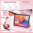 Keyboard Case for iPad mini 5th Generation 2019 / mini 4th Generation 2015 7.9 inch, Mouse and Detachable Keyboard, Adjustable Stand Built in Pencil Holder, Auto-Sleep/Wake Feature, Pink
