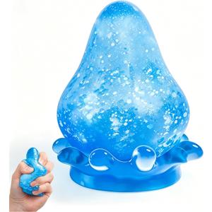 Drop Dream Squeeze Squishies Glitter Squishies Slow Rising Party Favors Stress Balls Fidget Sensory Toys for Adults Anxiety Relief Drop Shape Fidgets (Blue)