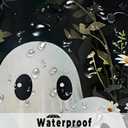 deFouliao Halloween Shower Curtain Flower with Ghost Family Cute Funny Bathroom Curtain Sets for Halloween Themed Bath Home Decor, Waterproof Fabric Decoration with Hooks 72x72 Inch (Green)