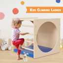 Kids Cube Cozy Corner, 24" Wooden Montessori Play Furniture, Solid Reading Nook with Cusion, Play Set and Palyhouse for Preschool, Home and Daycare (Natural Finish), 24in X 24in