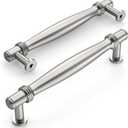 Amerdeco 10 Pack Brushed Satin Nickel Cabinet Pulls 5 Inch(128MM) Hole Centers Kitchen Cabinet Handle Hardware Kitchen Handles for Cabinets Cupboard Handles Drawer Pulls ZH0080