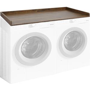 Washer Dryer Countertop, Laundry Countertop with Edge Rails, 27.5" Depth x 54" Washer and Dryer Covers for The top, for for Laundry Room Organization and StorageRetro Brown