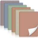 gisgfim 6 Pcs Boho Top Bound Spiral Notebooks 8.5" x 11" College Ruled Aesthetic Legal Pad Top Spiral Steno Pads Colored Paper Assorted Covers Spiral Notebook for Writing School Office Supplies